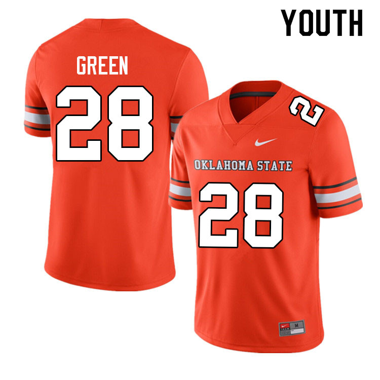 Youth #28 Blaine Green Oklahoma State Cowboys College Football Jerseys Sale-Alternate - Click Image to Close